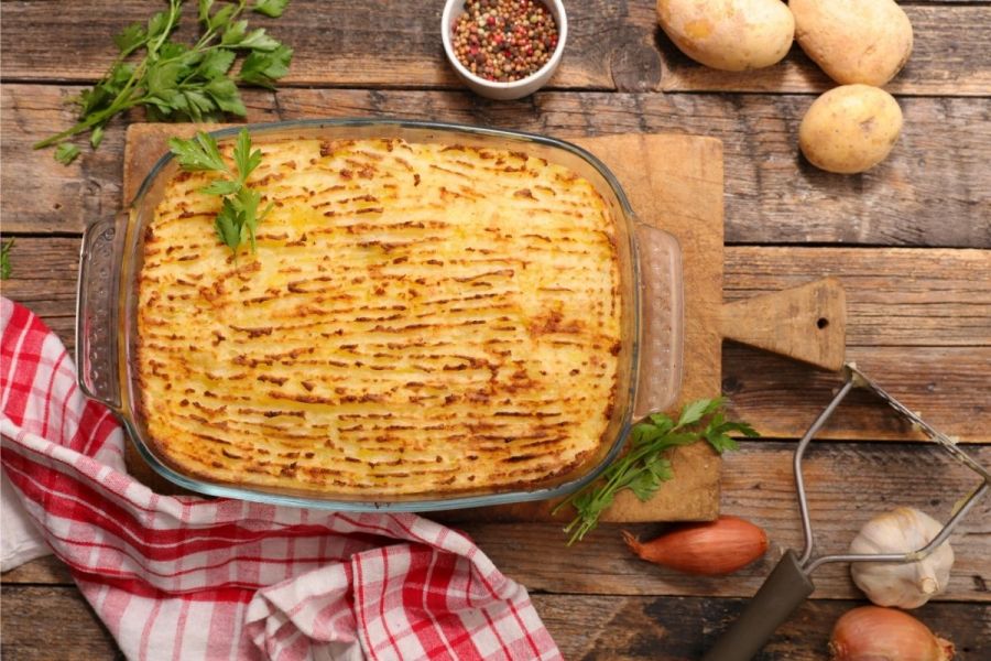 Saved savory mashed potato pie.