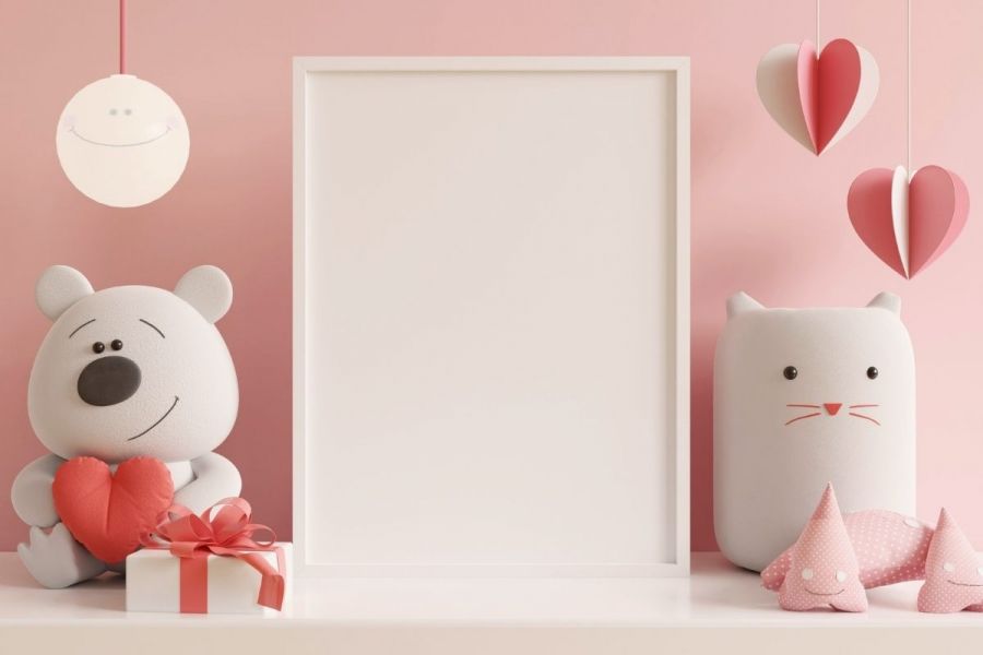 Decoration for kids room on Valentine's Day.