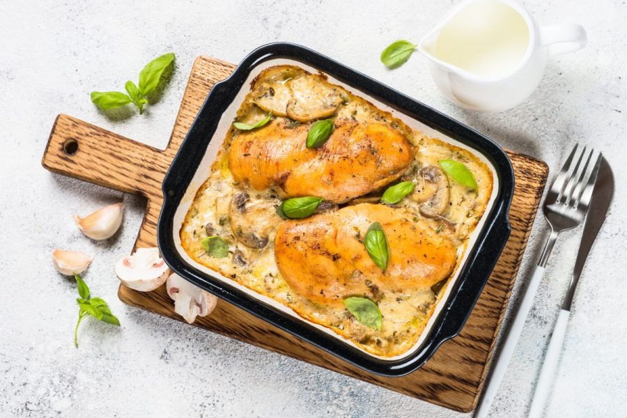 Chcken and cream of mushroom casserole.